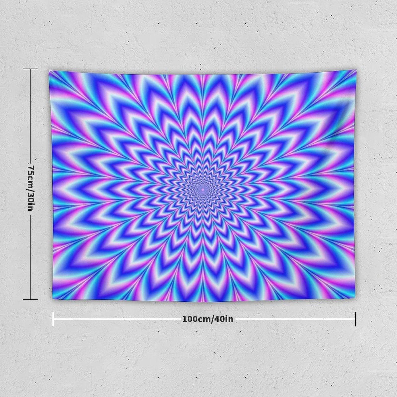 Psychedelic Pulse in Blue And Pink Tapestry