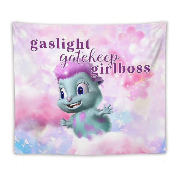 Bibble Beliefs -  Happiness Gaslight Gatekeep Girlboss Tapestry