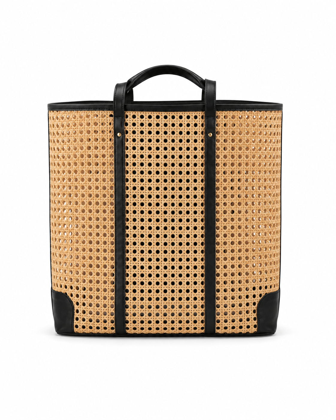 Dian Leather and Rattan Tote Bag