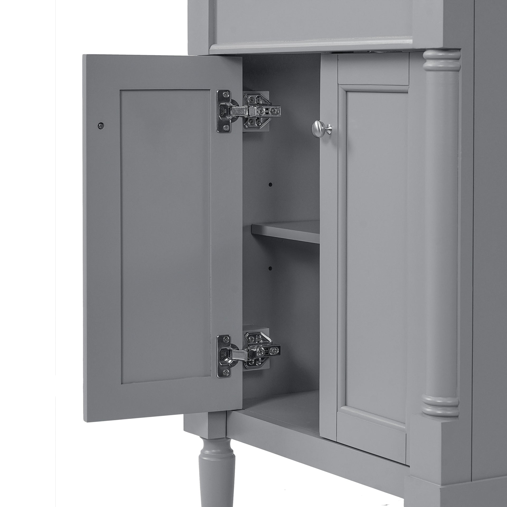 Modern Bathroom Vanity with Top Sink and 2-Tier Large Storage Shelves Cabinet