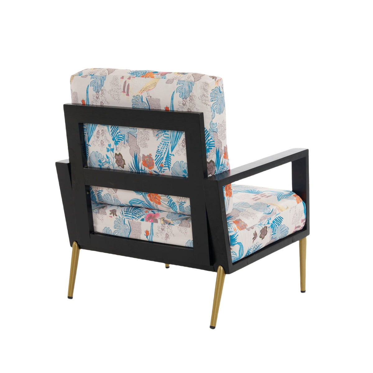 Mid-Century Modern Armchair with Solid Wood Frame