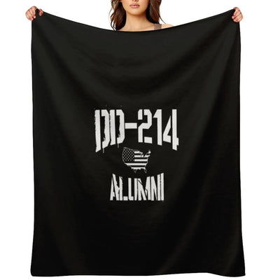 DD-214 Alumni Veteran Appreciation Gift US Flag Throw Blanket