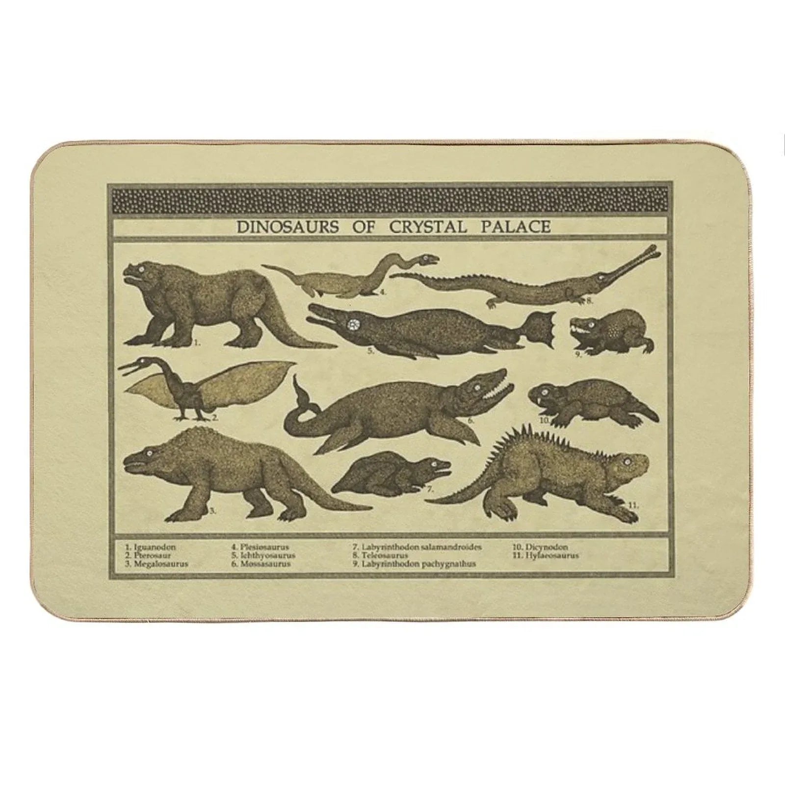 Dinosaurs of Crystal Palace Bath Mat