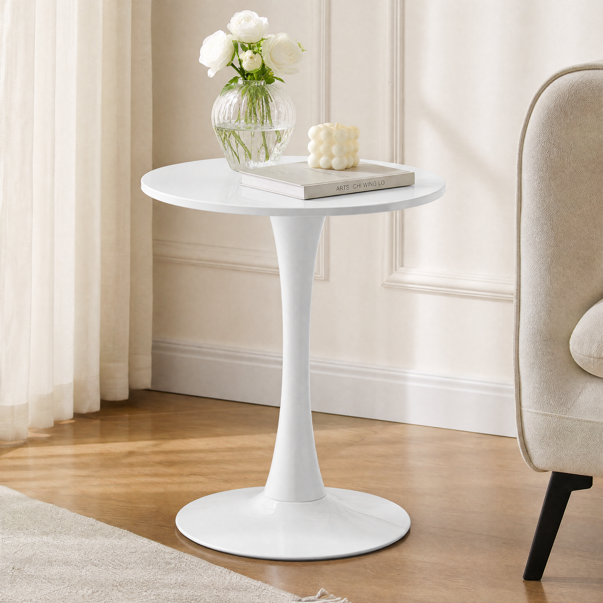 White Round Dining Table