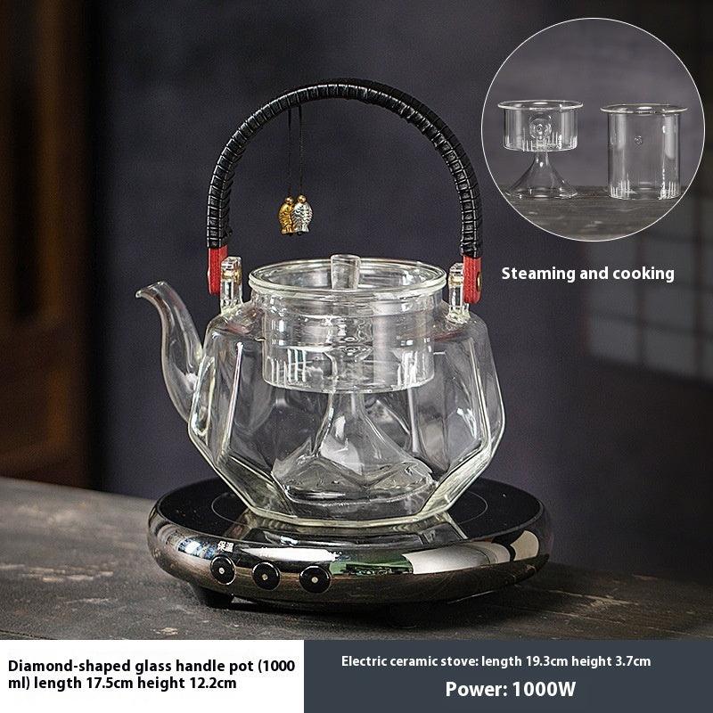 Glass Cooking Kettle Electric Ceramic Stove Household Tea Set Small Health Preservation Tea-boiling Stove Suit