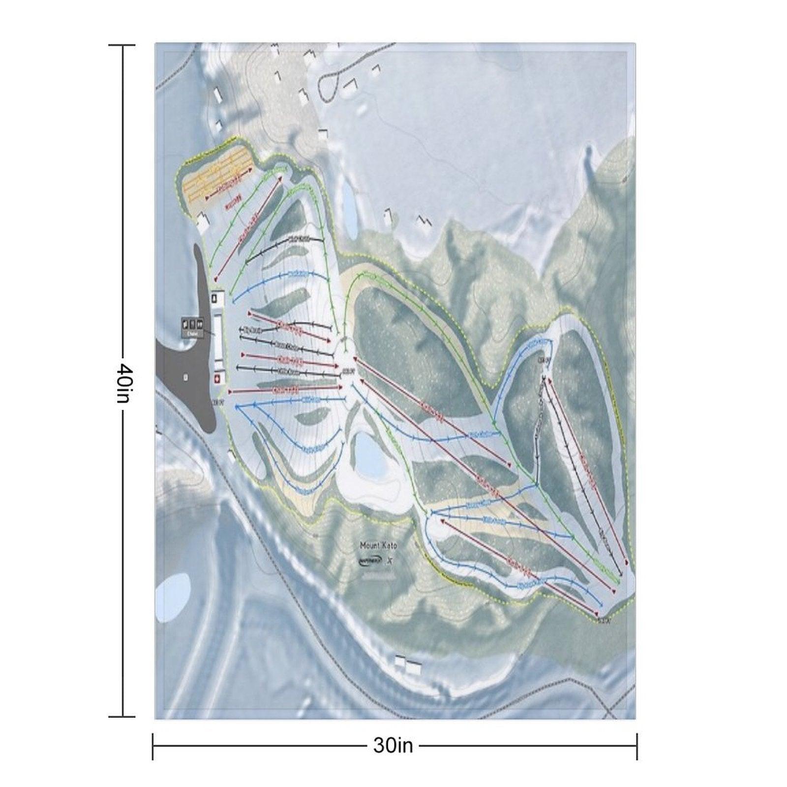 Mount Kato Resort Trail Map Throw Blanket