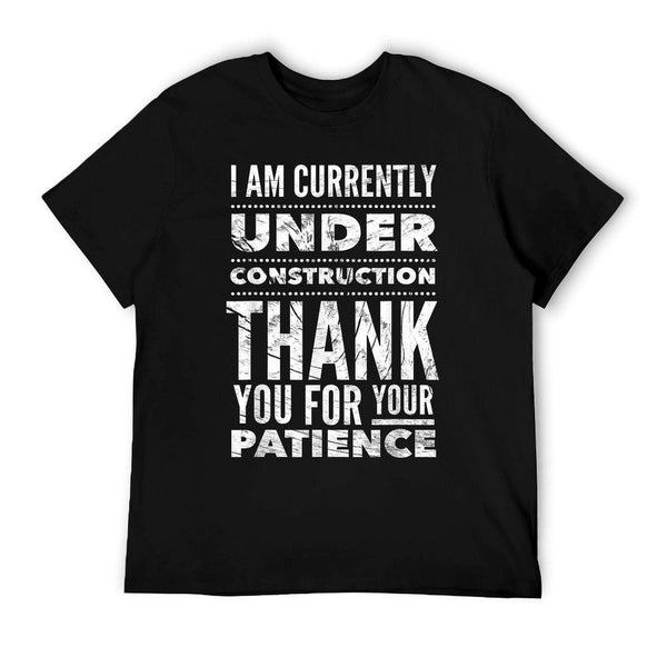 Funny Hospital Get Well Soon Gifts Under Construction Post Surgery - Black, Unisex-Adults,, Medium, US Size 15, 21 Inches Sleeve T-Shirt