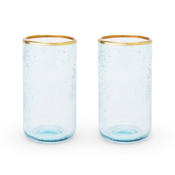 Aqua Bubble Glass Tumbler Set
