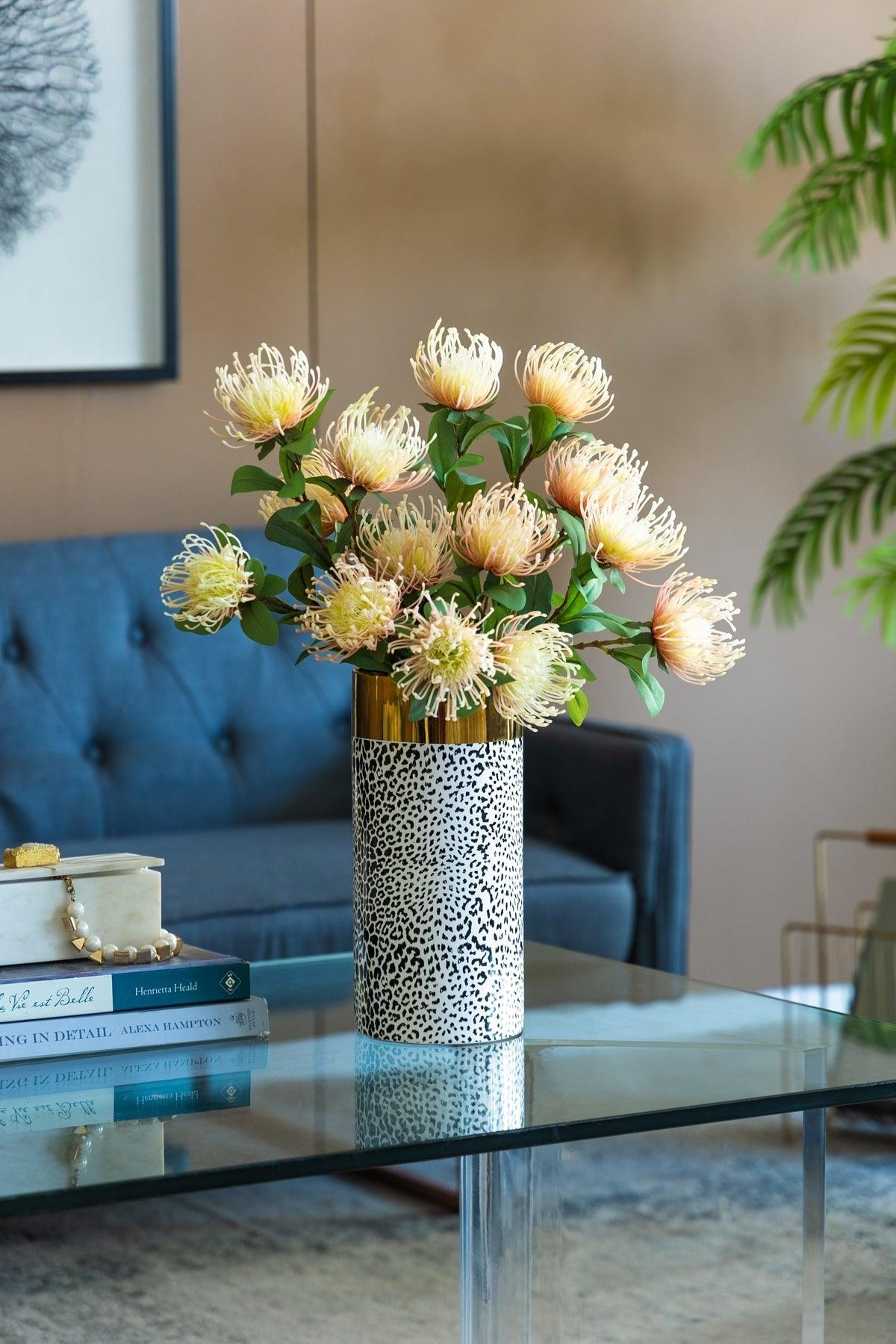 Matte Black& Gold Ceramic Vase