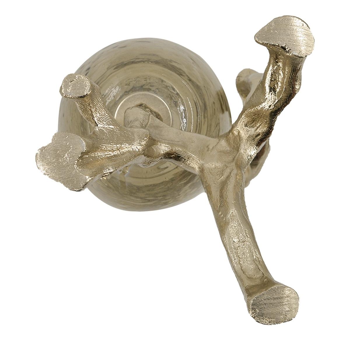Modern Gold Glass Vase with Metal Stand