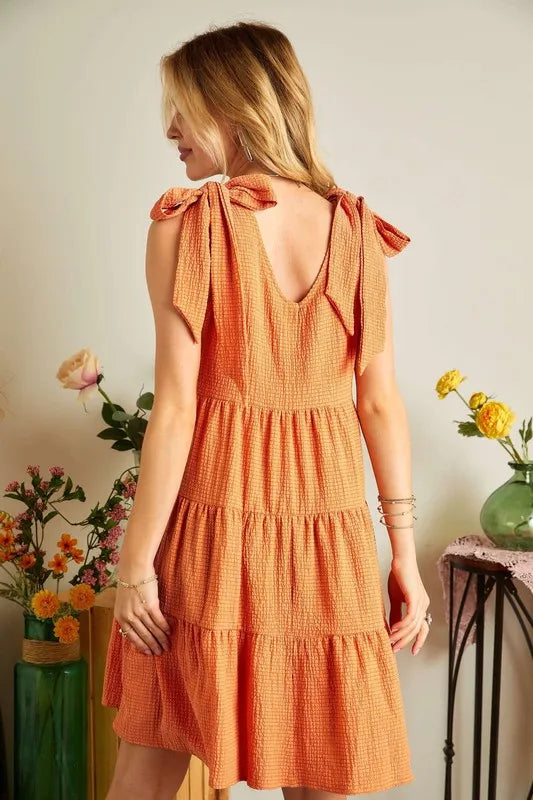 New Summer V-Neck Tie Shoulder Dress For Women – Chic, Fluttering, Versatile, Elegant, Timeless, Must-Have Wardrobe Piece