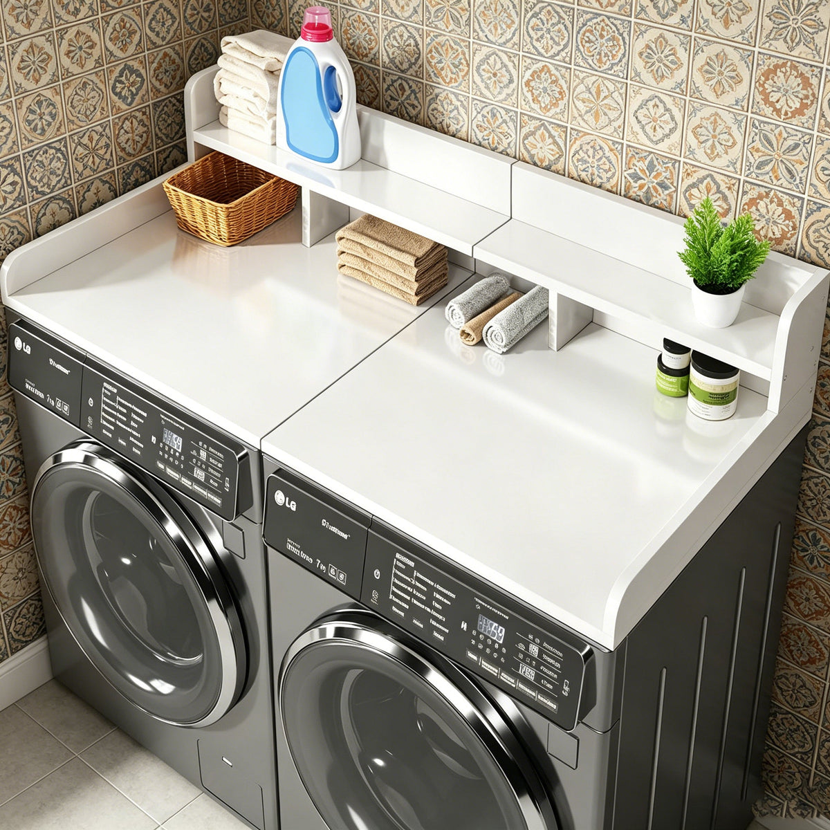Washer Dryer Countertop with Non-slip Pads - Walnut