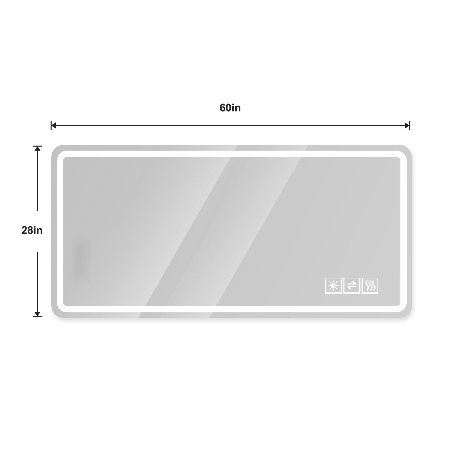 28*60inch LED Bathroom Vanity Mirror ,wall mirror,Anti-Fog, Dimmable,Shatter-Proof Tempered Glass,  Ideal for Bathroom Wall Decor, Beauty Makeup and Shaving