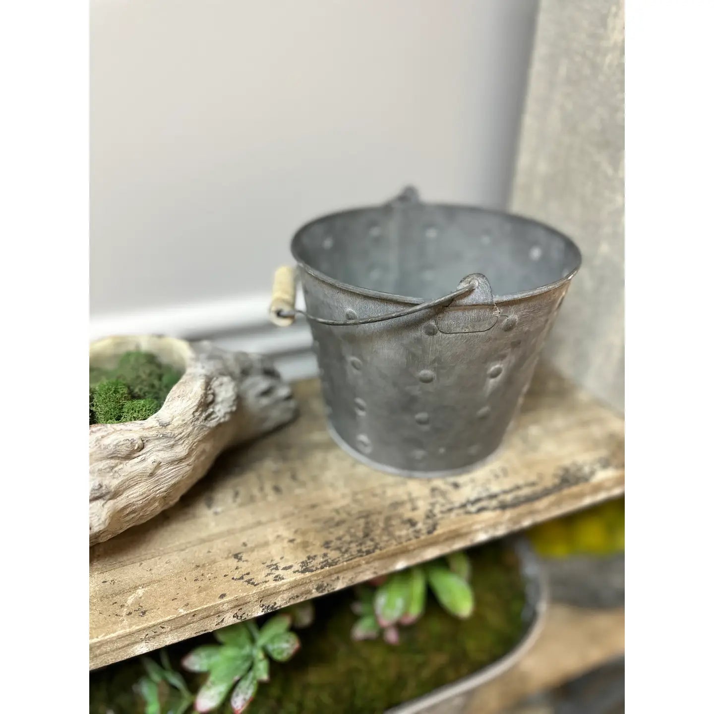 IRON POT DOT FINISH WITH WOOD HANDLE SET OF THREE VagabondVintage