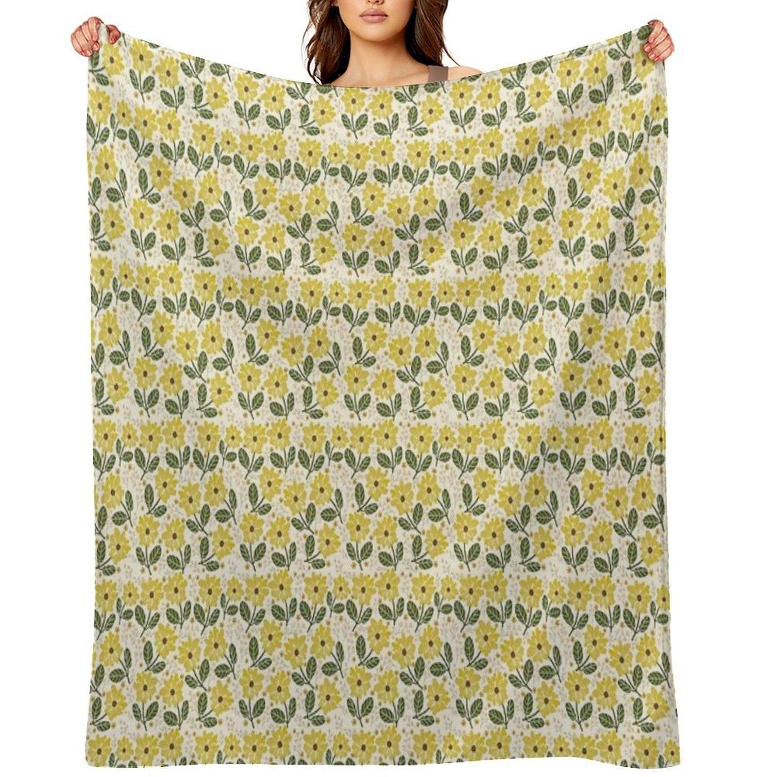 Golden Bloom Throw Blanket