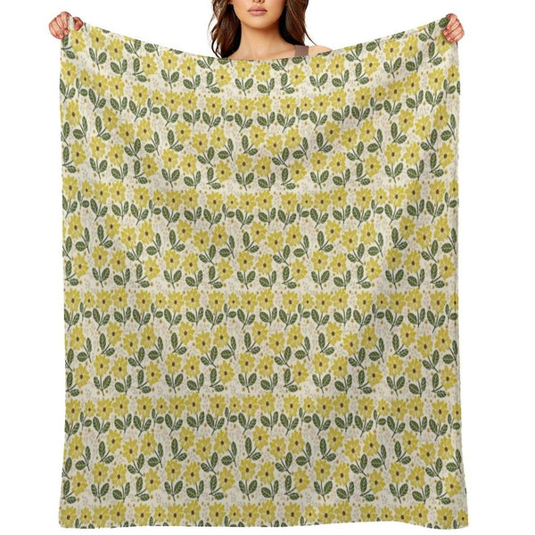 Golden Bloom Throw Blanket