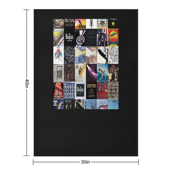 Rock Band Posters Collage Classic T-Shirt Lightweight Throw Blanket