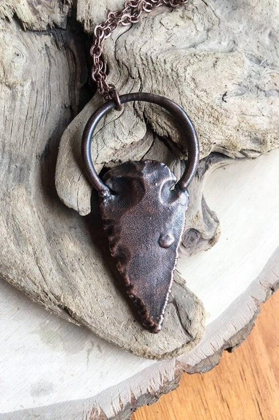 Obsidian Arrowhead Necklace - Grounded Protector | By Blackbird & Sage