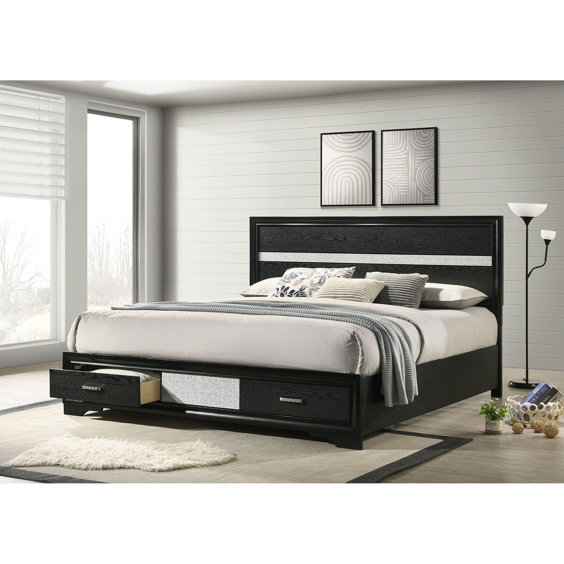 May 2-Drawer Platform Eastern King Storage Bed