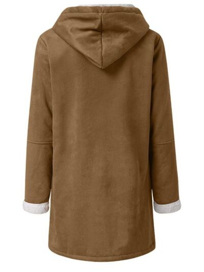 Full Size Pocketed Long Sleeve Hooded Toggle Jacket – Stylish & Functional Outerwear for Women