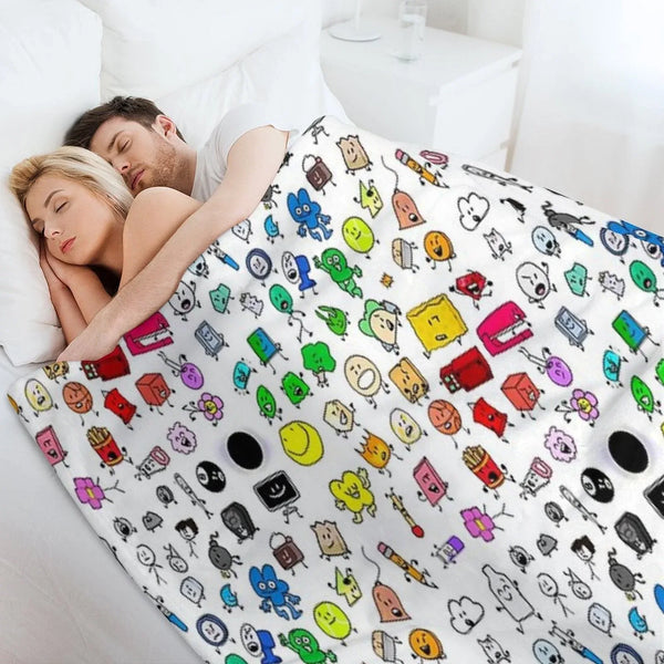BFDI All Characters (Transparent) Throw Blanket