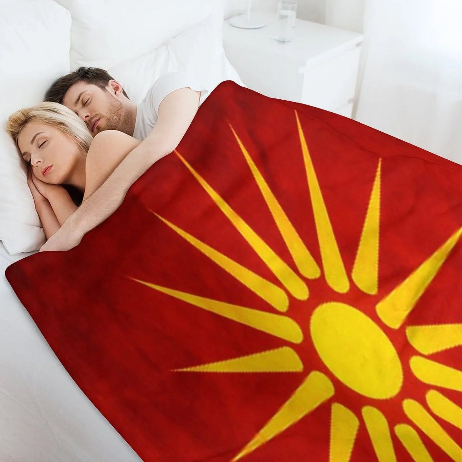 Macedonia  Macedonian Flag  National Flag of Macedonia Throw Blanket