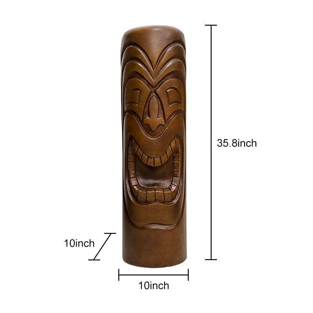 Concrete Tiki Statue Totem Column 35 Inch Tall