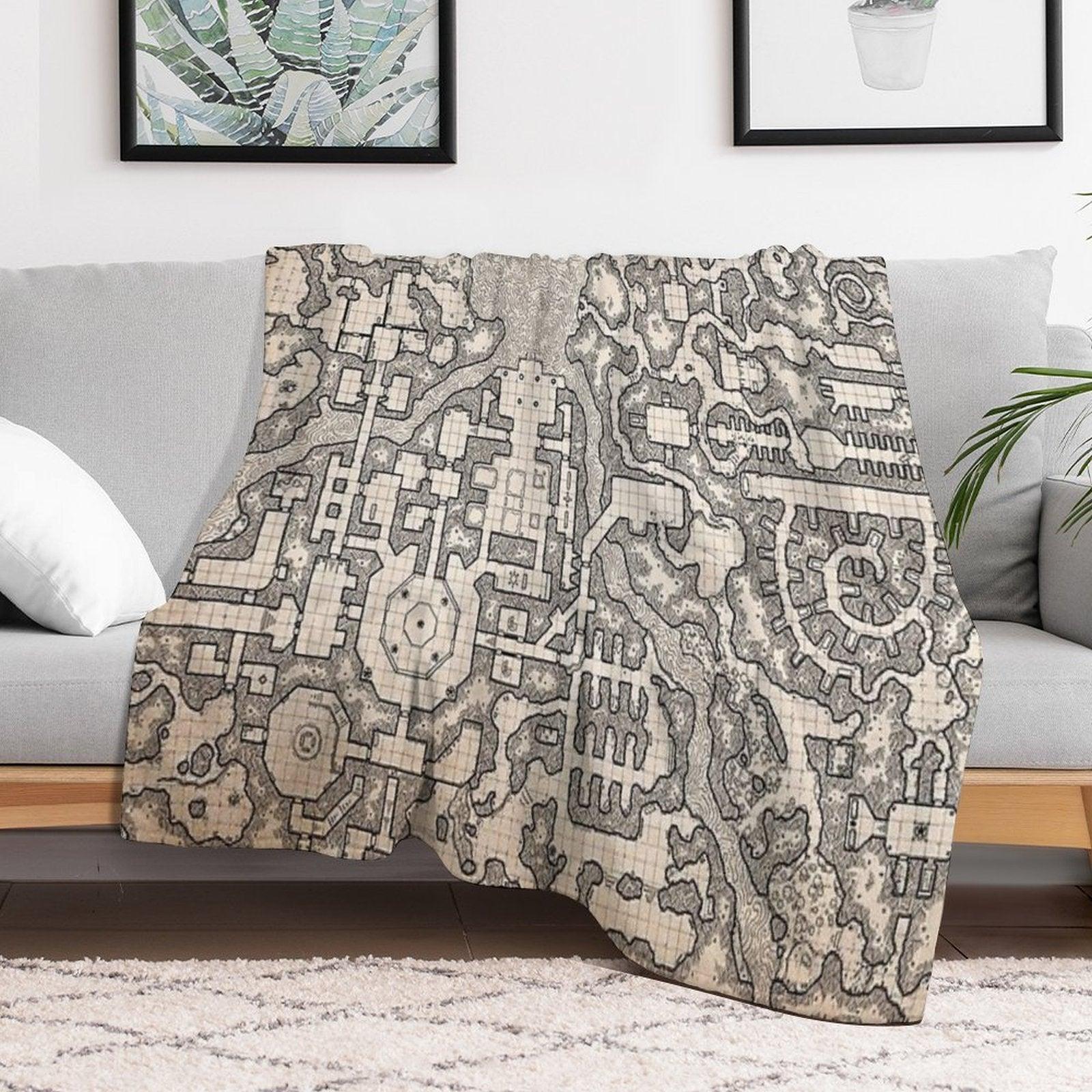 The Winter Tombs - A Massive Dungeon Complex by Dyson Logos Throw Blanket