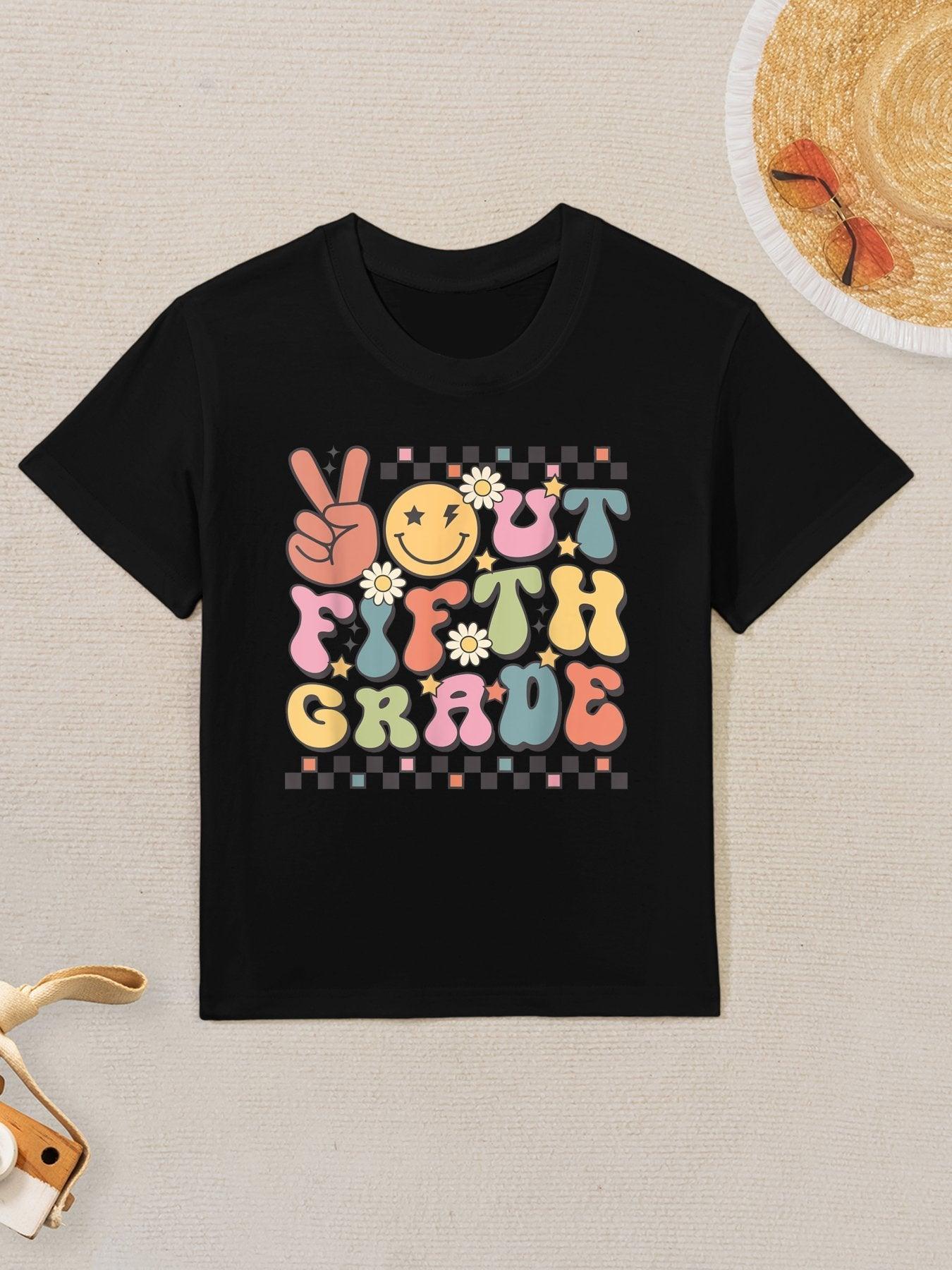 Last Day Of 5th Grade Peace Out Fifth Grade Graduation Kids T-Shirt
