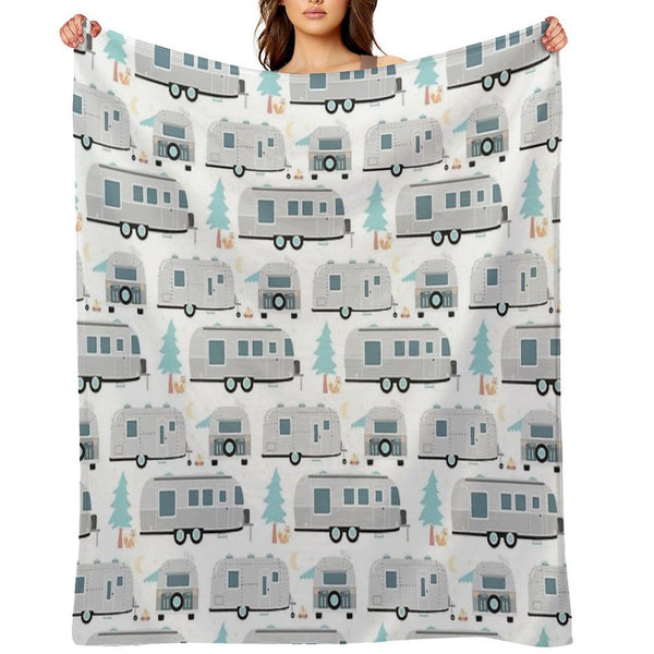 Cute Airstream Pattern Durable Throw Blanket