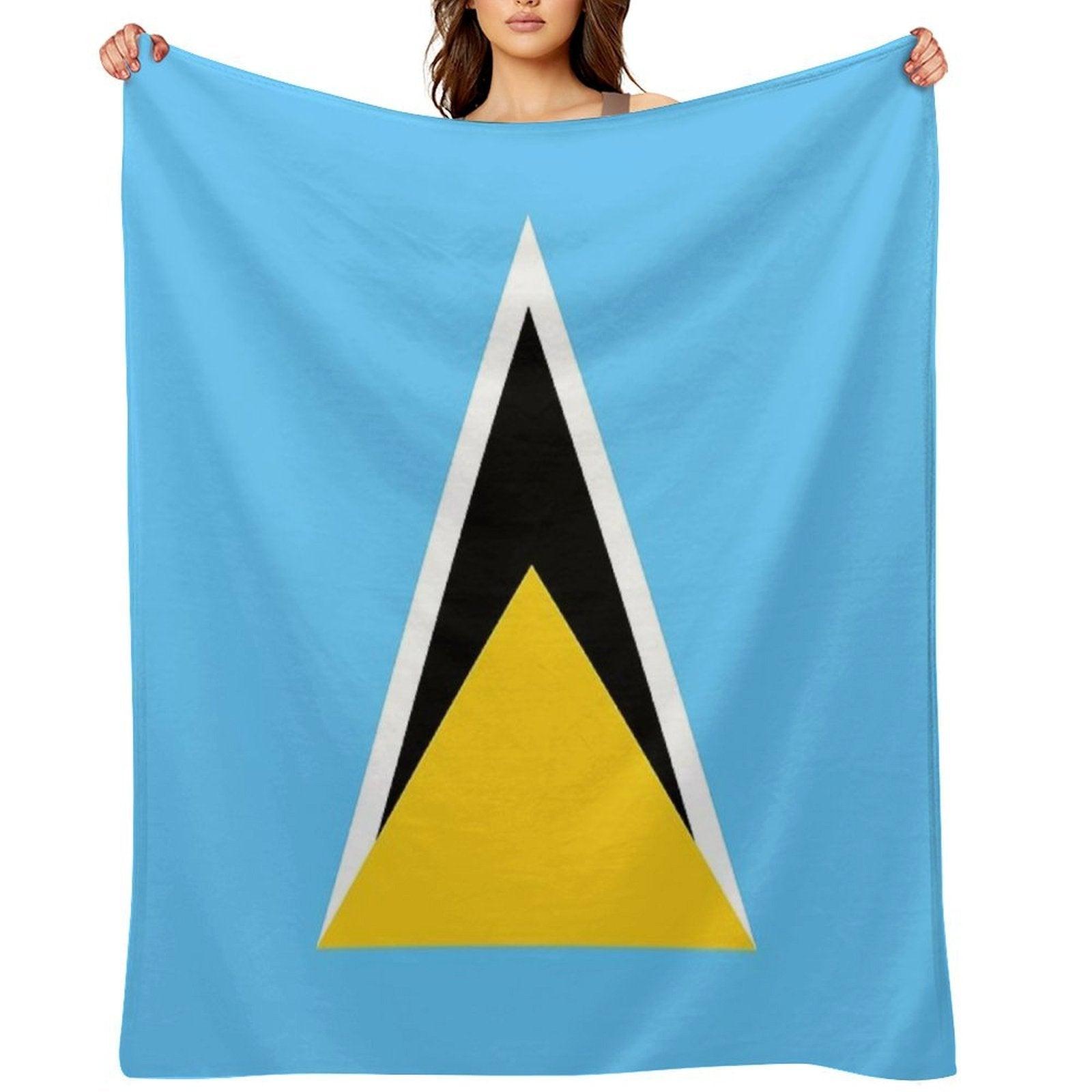 Saint Lucia Flag Throw Blanket