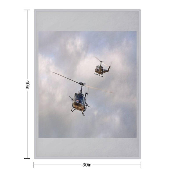 Bell UH-1 Iroquois Helicopters - (A Pair of Hueys) Throw Blanket
