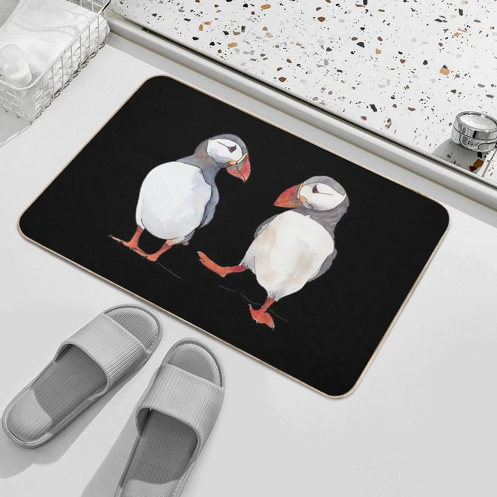 Pssstt... Wanna Dance Sweet Puffin Friends Bath Mat
