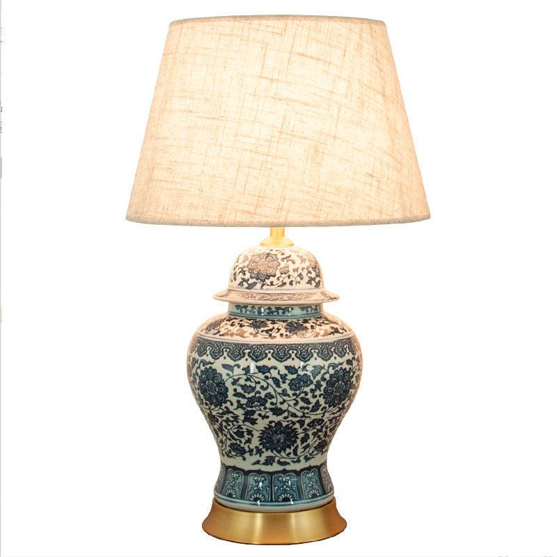 The Imperial Bloom: Blue & White Porcelain Table Lamp