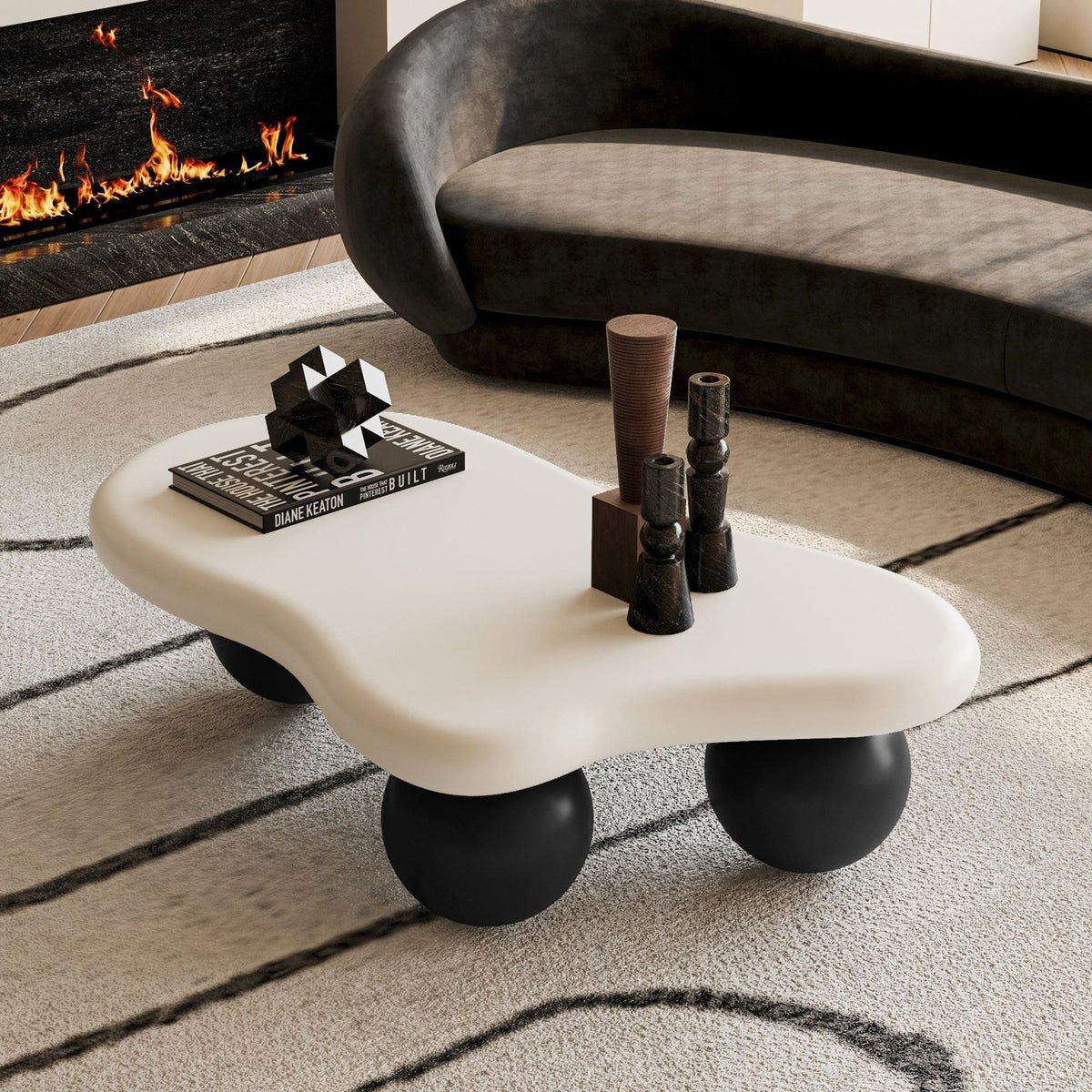 Modern Black & White Cloud Coffee Table