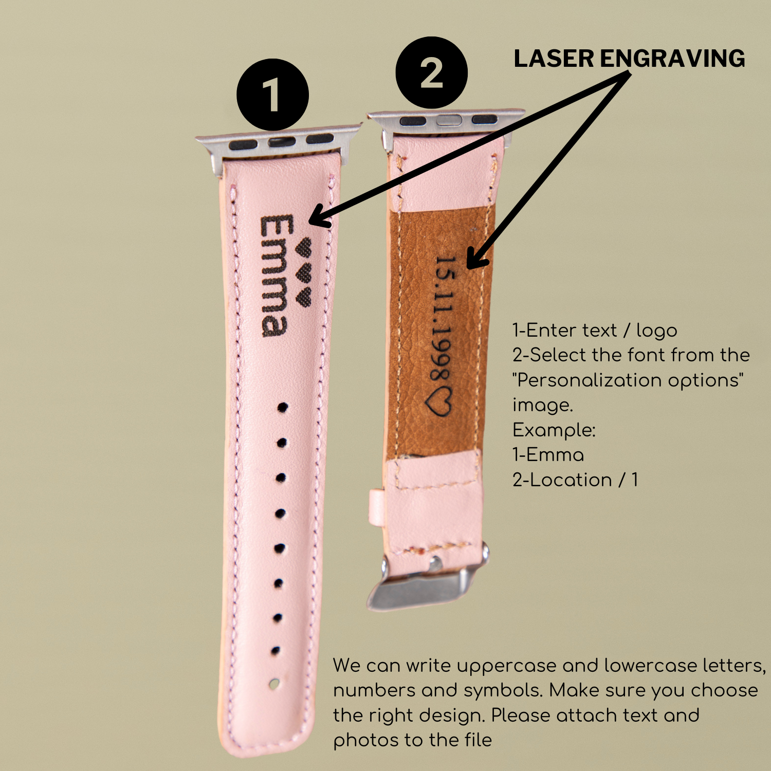 Apple Watch Cream Leather Strap - Boston