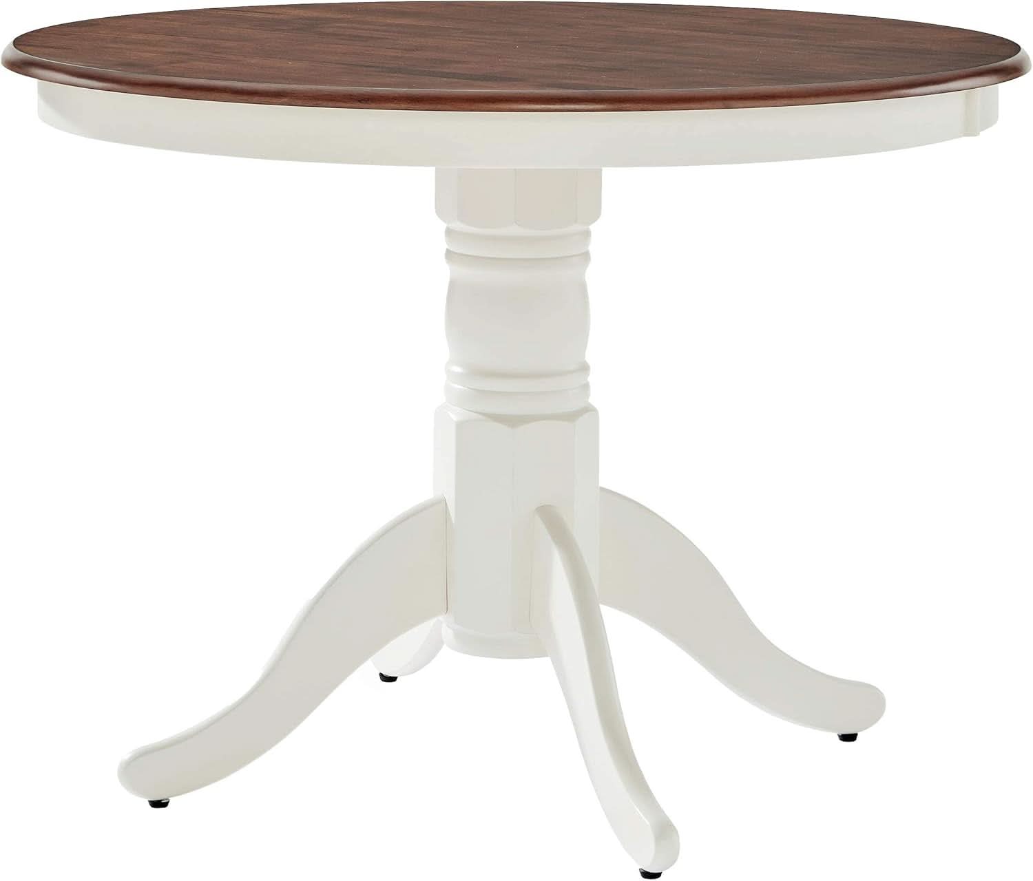 Round Dining Table Set Distressed White Five Piece Set