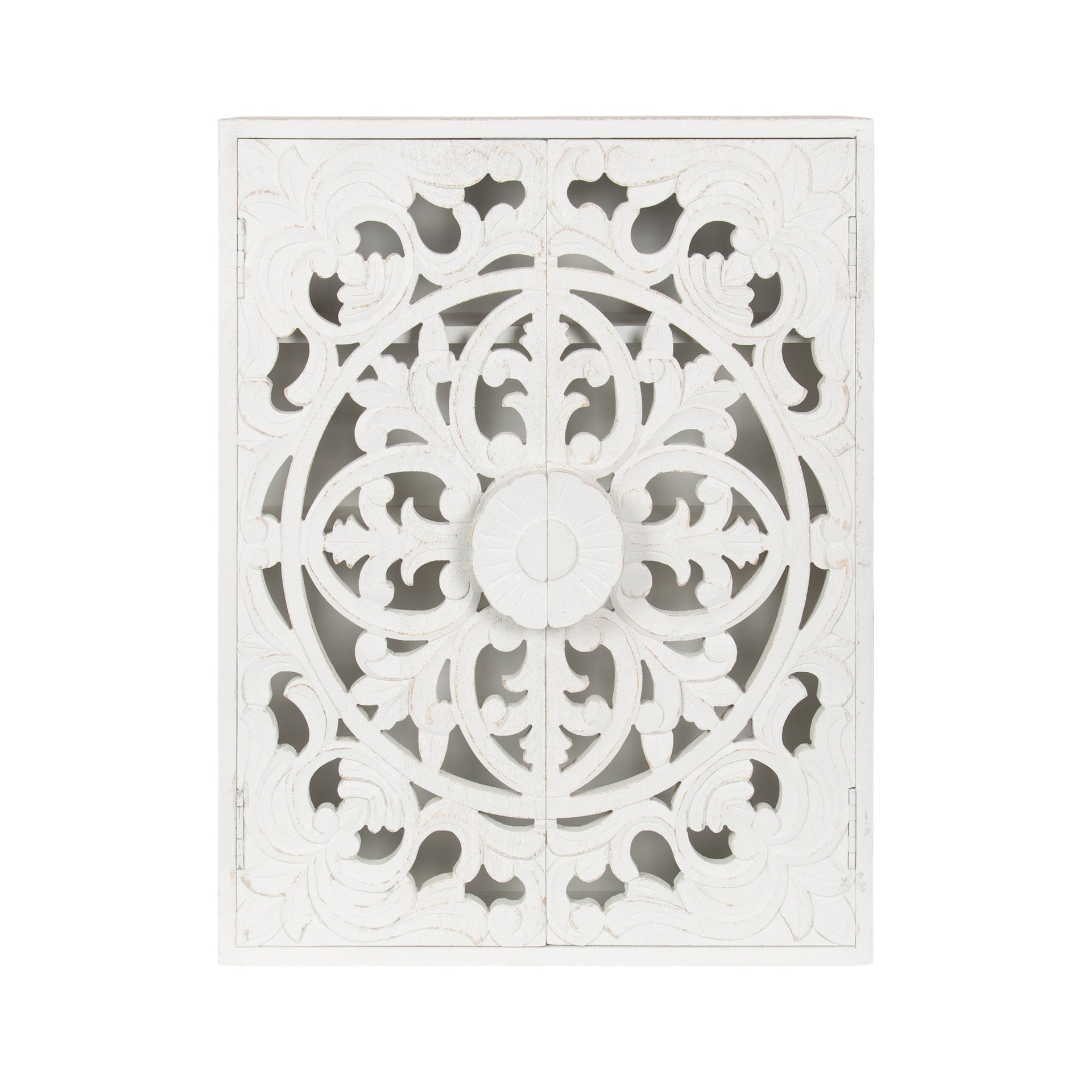 Saanvi Carved Wood Wall Cabinet