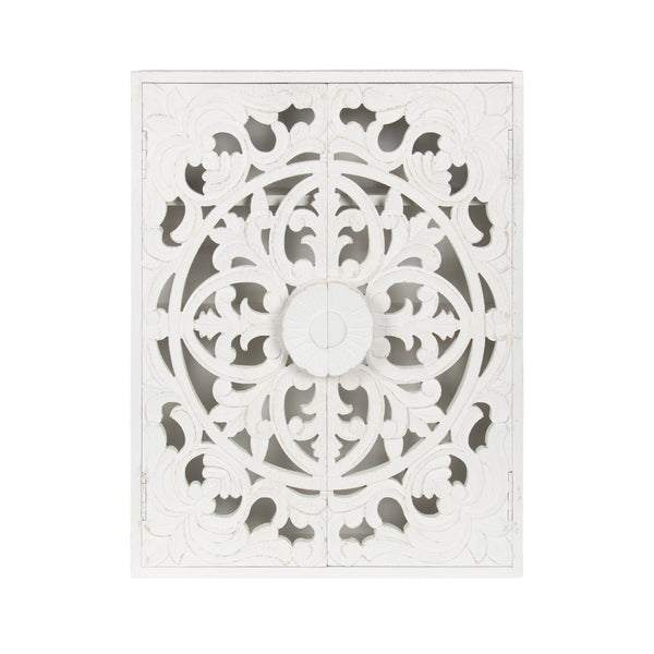 Saanvi Carved Wood Wall Cabinet