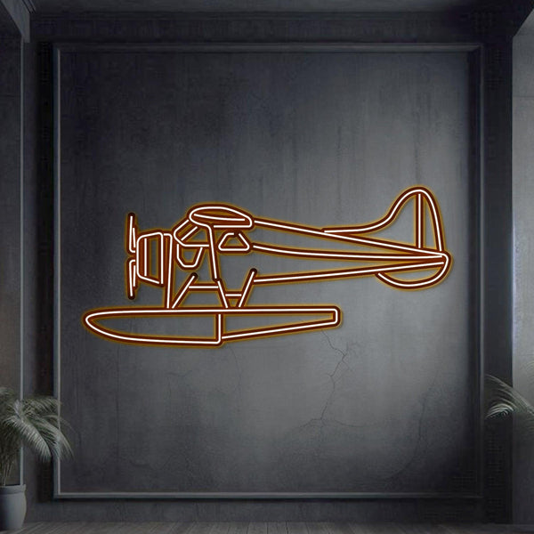 de Havilland Beaver Metal Neon Aircraft Wall Art - NCN0027
