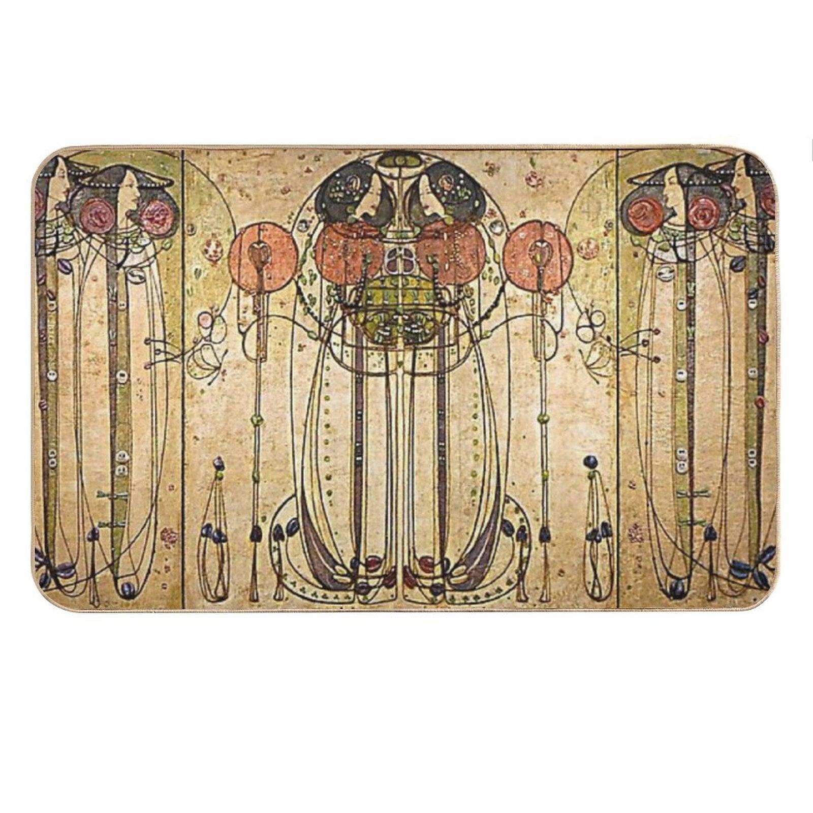 Art Nouveau Charles Mackintosh The Wassail Bath Mat