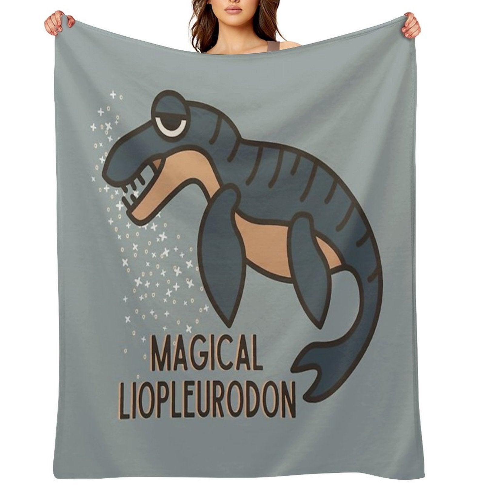 Magical Liopleurodon  Charlie The Unicorn Throw Blanket