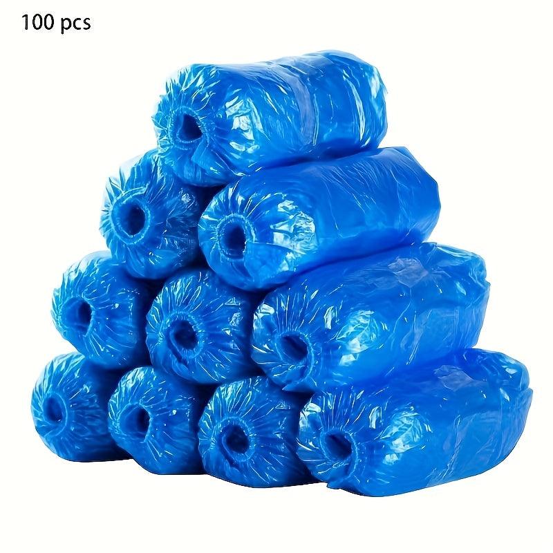 100-Pack: Disposable Plastic Shoe Covers – Waterproof & Slip-Resistant