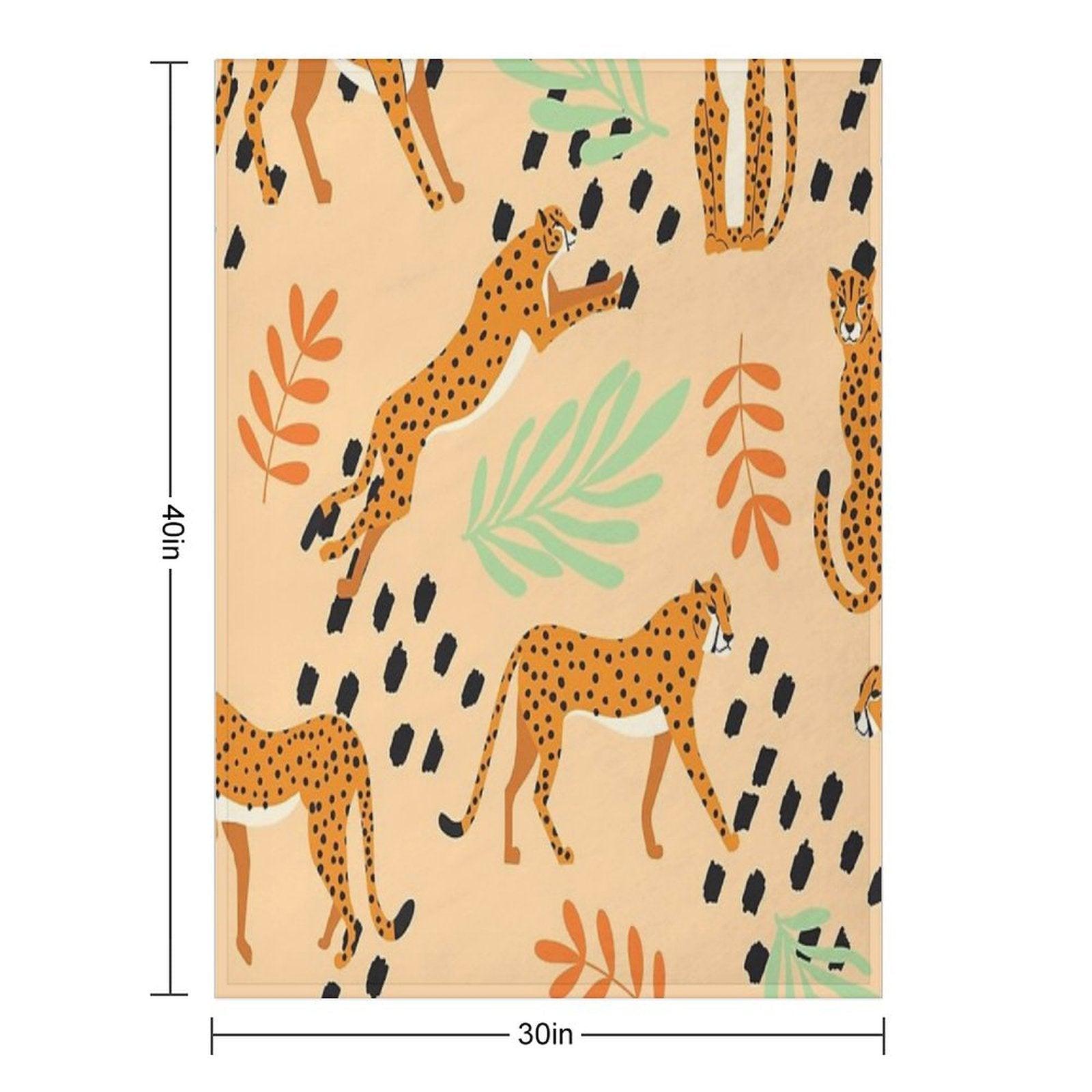 Cheetahs Pattern Beige Throw Blanket
