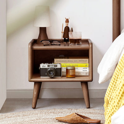 Pure Solid Wood Bedside Cabinet Modern Simple Nightstands European Beech Solid Beech Storage Cabinet Natural