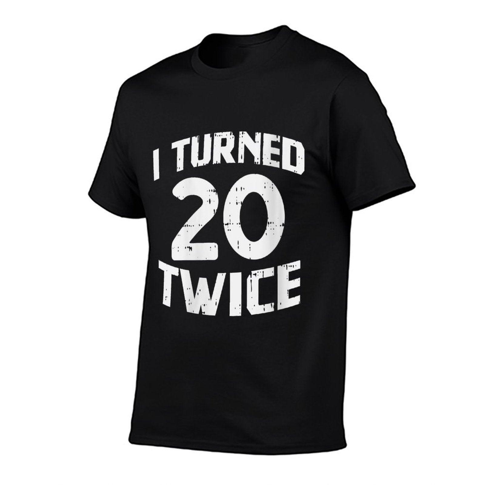 Womens I Turned 20 Twice Funny 40 Year Old 40th Birthday Party Gift  Ribbed Collar T-Shirt