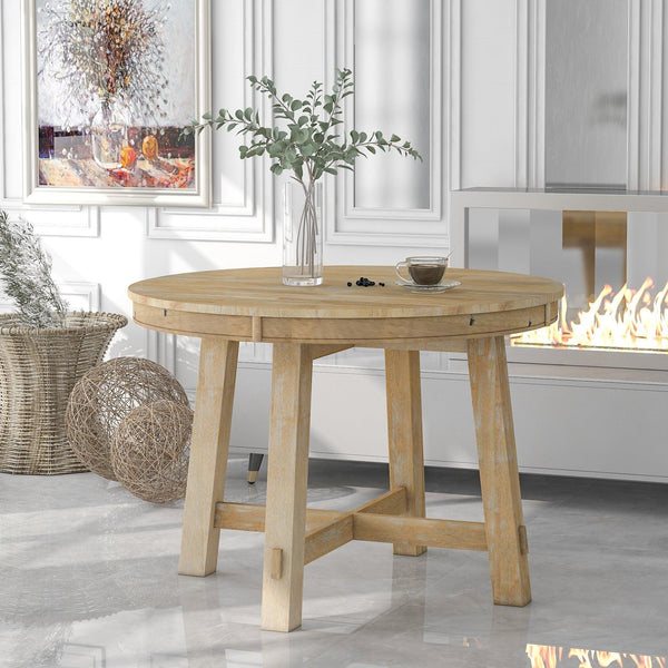 Farmhouse Round Extendable Dining Table