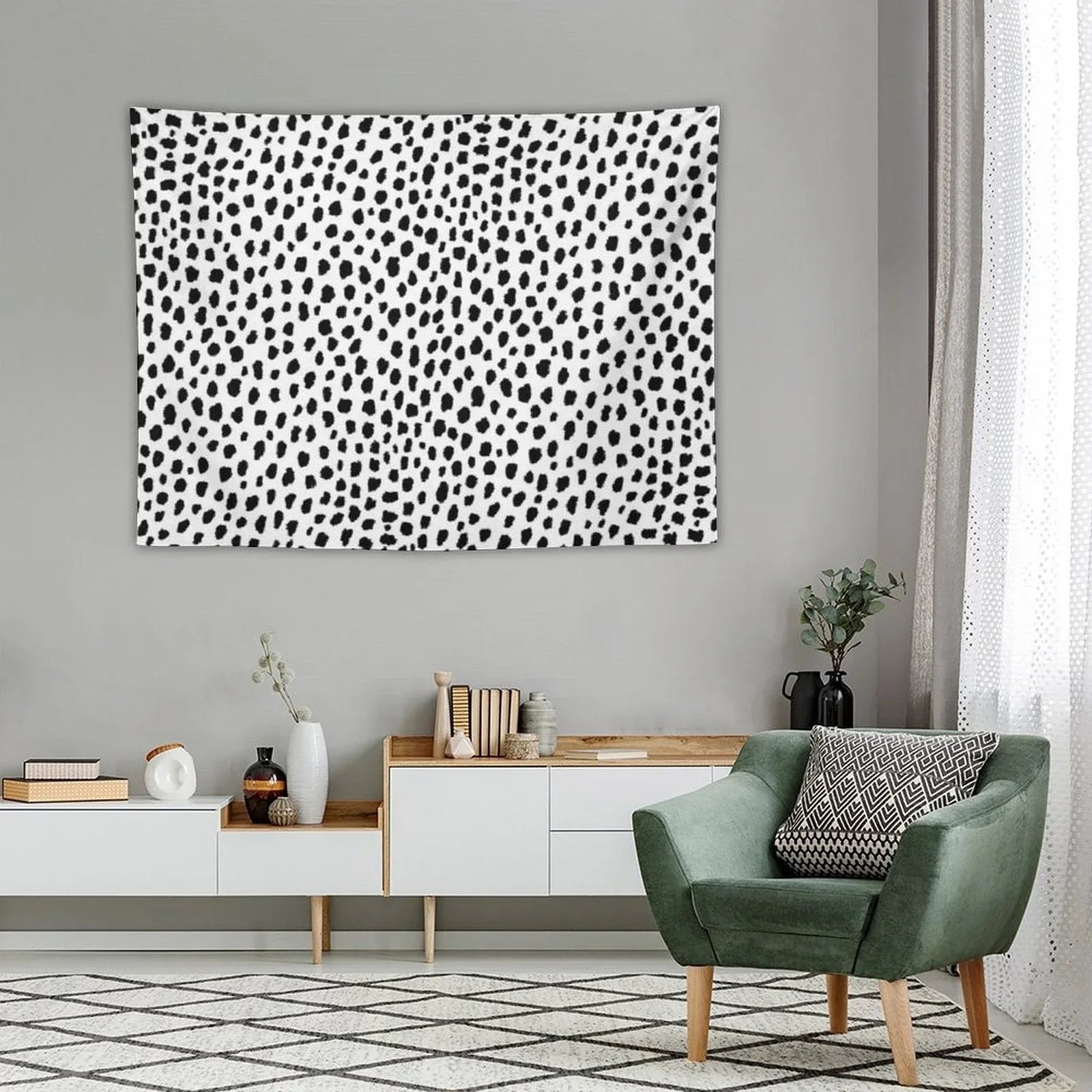 Dalmatian Spots (blackwhite) Tapestry