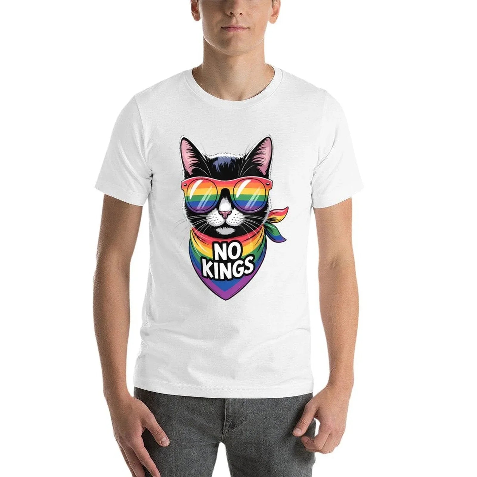 Womens No Kings Pride Cat  Classic T-Shirt