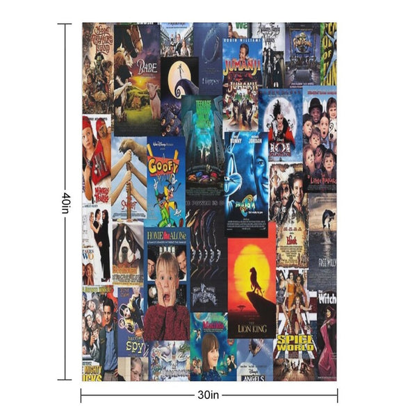 90s Childhood Movie Posters Easy Care Throw Blanket